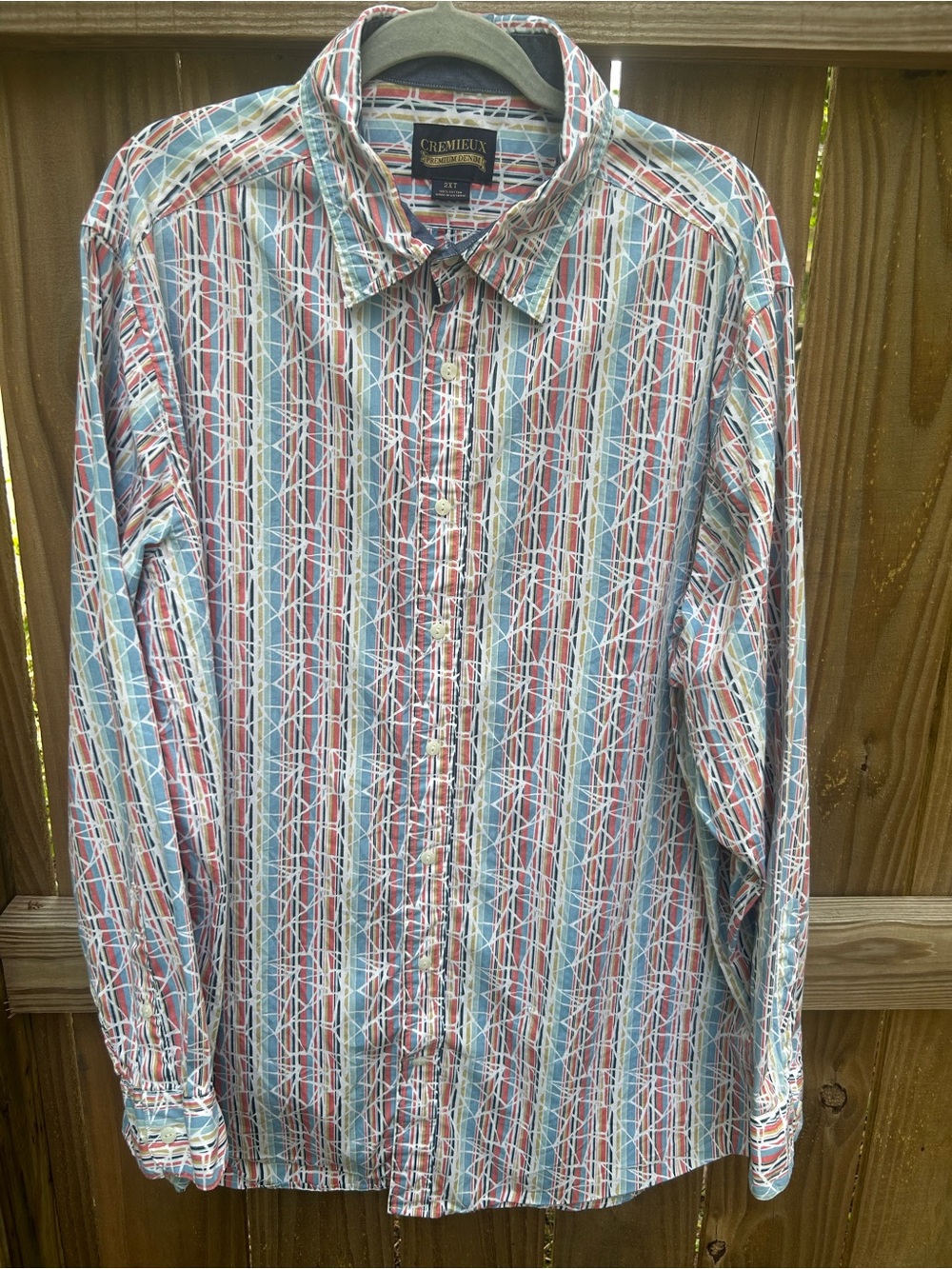 Daniel Cremieux 100% cotton Button-Down Shirt in Blue, Red, White size 2XT